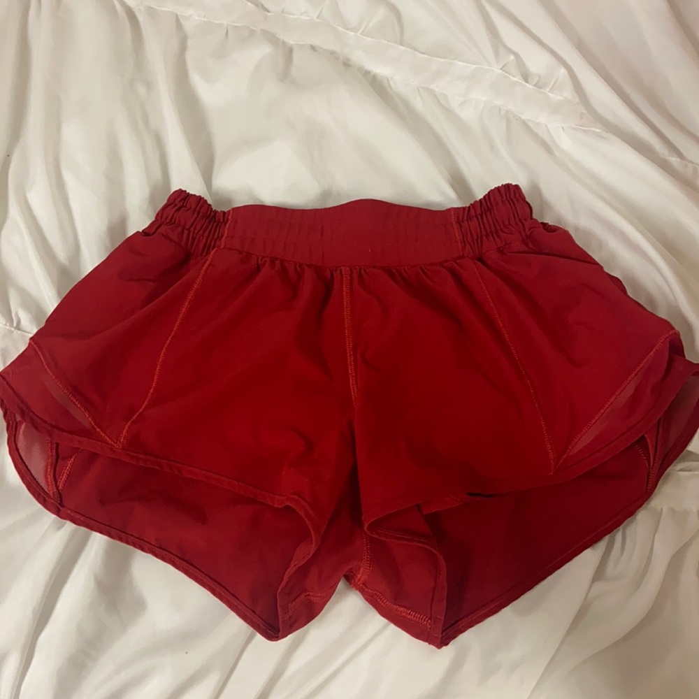 Lululemon red hotty hot shorts